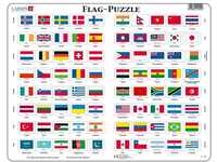 Larsen L2 Flaggen-Puzzle, Englisch Ausgabe, Rahmenpuzzle mit 80 Teilen