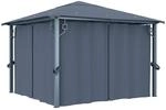 vidaXL Pavillon mit Vorh&auml;ngen 300&times;300 cm Anthrazit Aluminium