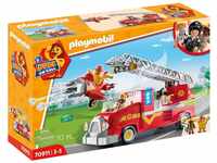 PLAYMOBIL Duck ON Call 70911 Feuerwehr Truck mit Hubschrauber, Licht und Sound,