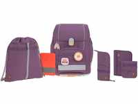 LÄSSIG 7-teiliges Schulranzen Set Kinder/School Set Boxy Unique purple