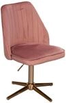 Wohnling Schreibtischstuhl Rosa Samt Design Drehstuhl mit Lehne, Schalenstuhl 120 kg