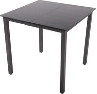 VCM Gartentisch aus Glas und Aluminium | Esstisch | ca. H. 73 x B. 80 x T. 80 cm 