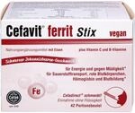Cefavit ferrit Stix Pulver f&uuml;r Energie und gegen M&uuml;digkeit mit schwarzem
