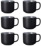 Ritzenhoff & Breker Kaffeetassen Jasper, Schwarz, 6er Set, 240 ml, Teetassen &