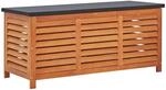 vidaXL Eukalyptusholz Massiv Gartenbox Kissenbox Sitzbank Auflagenbox Gartenbank Bank