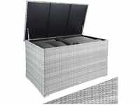 tectake® Aluminium Polyrattan Aufbewahrungsbox mit Deckel, 750L, Gartenkiste