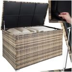 tectake&reg; Aluminium Polyrattan Aufbewahrungsbox mit Deckel, 750L, Gartenkiste