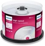 Philips DVD+R Rohlinge High-Speed (4.7 GB /120 Minuten Video, 1-16x Speed, 50er