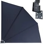 QUICK STAR Balkonf&auml;cher 140 x 140 cm Grau, Easy Mount Wandplatte, Balkon Sichtschutz