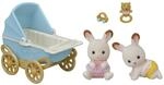 Sylvanian Families 5432 Schokoladenhasen Zwillinge mit Kinderwagen - Puppenhaus