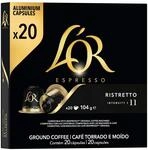 L'OR Kaffeekapseln Ristretto, frisch & w&uuml;rzig, Intensit&auml;t 11/13, 20 Getr&auml;nke,