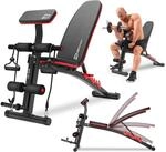 Hop-Sport Hantelbank mit Curlpult, verstellbar in 6 Neigungswinkel, inkl.