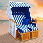 BRAST&reg; Strandkorb Norderney Deluxe f&uuml;r 2 Personen | 120cm breit | 4 Designs | inkl.