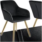 tectake&reg; Esszimmerstuhl, Sessel bequem mit Armlehne, Polsterstuhl, Samtstoff