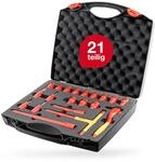 Wiha Ratschenschl&uuml;ssel Set isoliert 3/8" 21-teilig mit Umschalthebel I...