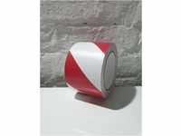 Bodenmarkierungsband Warnband 75 mm x 33 m Rot/Weiß selbstklebend I Bodenklebeband
