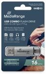 MediaRange USB 3.1 und TypeC Speicherstick 16GB - Combo Flash-Laufwerk mit