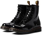Dr. Martens Herren Black Amphibians, Schwarzes Patent Leopard Emboss, 37 EU