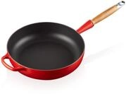 LE CREUSET Signature gusseiserne Saut&eacute;pfanne mit Holzgriff 28 cm Kirschrot,
