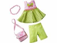 HABA 304253 - Kleiderset Schmetterling, Set aus Kleid, Hose, Handtasche und Haarband,