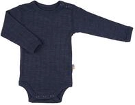 Joha Baby Body Langarm aus Merino-Wolle/Seide, Gr&ouml;&szlig;e:80, Farbe:Navy