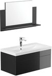 Home Deluxe - Badm&ouml;bel-Set - WANGEROOGE Big Schwarz - Medium - inkl....