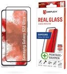 Displex Full Cover Panzerglas (10H) f&uuml;r Samsung Galaxy S22 Ultra, Eco-Montagerahmen,
