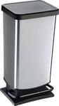 Rotho Paso Abfalleimer, Metallicgrau, 40L
