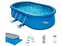 Summer Waves Quick Up Pool Komplettset | Oval 457x305x107 cm Blau |...