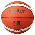 Molten B6G2000 Basketball, Trainingsball, Gummi, griffig, 12 Felder, orange/Ivory,