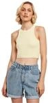 Urban Classics Damen Cropped Rib Top voor Dames T Shirt, Softyellow, M EU
