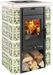 Haas+Sohn | Kaminofen Tirol 343.15-C perl-schwarz/gr&uuml;n-wei&szlig; | 6 kW