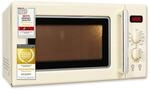 Exquisit Retro Mikrowelle Creme mit Grill, 700 W, 20 L, 25,5 cm