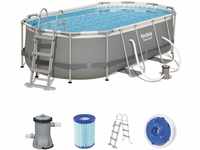 Bestway Power Steel Oval Pool Set mit Filterpumpe, 427x 250 x 100 cm