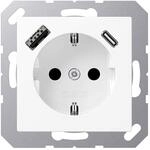 Jung A1520-15CAWWM SCHUKO-Steckdose mit USB Typ AC (3A) mit erh&ouml;htem