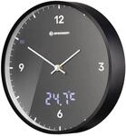 Bresser MyTime LEDsec Wanduhr 24 cm mit Temperaturanzeige