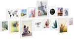 PHOTOLINI Bilderrahmen Set Wei&szlig;, Fotorahmen Holz MDF, 15er Bilderrahmenset Wand