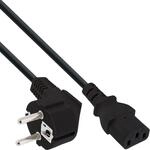 InLine 16651M Netzkabel, Schutzkontakt gewinkelt auf Kaltger&auml;testecker C13, 0,5m