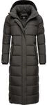 Navahoo Damen Wintermantel warmer Steppmantel lang mit abnehmbarer Kapuze Isalie