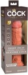 King Cock 8" Vibrating Silicone Dual Density Cock, Tan, 8 Zoll