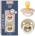 BIBS Colour Glow Schnuller 2er-Pack, BPA-frei. Leuchtet im Dunkeln, Kirschform