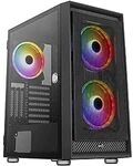 Boitier Moyen Tour ATX AeroCool Graphit RGB mit Panneau Vitr&eacute; (Schwarz)