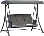 Outsunny Hollywoodschaukel mit Seitentasche, 3-Sitzer Gartenschaukel mit