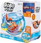 Robo Fish Aquarium mit magischem Sand und neuem Fisch schwimmt allein bei Kontakt mit