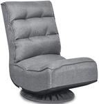 COSTWAY Bodenstuhl 360&deg;drehbar, Bodensessel mit 5-Fach Verstellbarer...