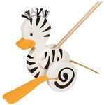 goki 54959 Schiebetier Zebra-Ente, 16 x 12 x 59 cm, Holz, Lauflernspielzeug mit