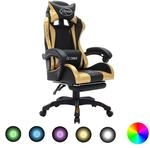 vidaXL Gaming Stuhl mit RGB LED-Leuchten Fu&szlig;st&uuml;tze H&ouml;henverstellbar Chefsessel