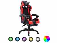 vidaXL Gaming Stuhl mit RGB LED-Leuchten Fußstütze Höhenverstellbar...
