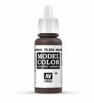 Vallejo Model Color Acrylfarbe Braun (Brown Glaze) Matt, 18 ml. Autonivellierend und
