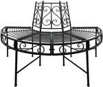 DEMA Baumbank Gartenbank Parkbank Halbrundbank &Oslash; 125 cm &ndash; Metall Bank Halbkreis,